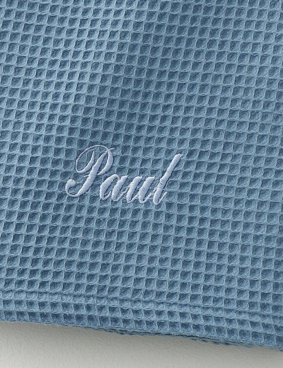 Serviette de bain nid d'abeille  Colombine&reg;, personnalisable, 240 g/m2 (bleu)