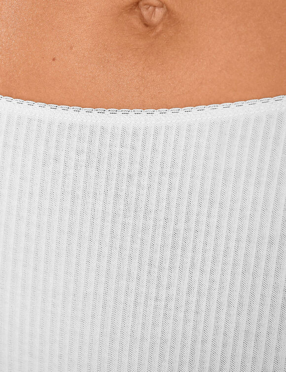 Culotte maxi c&ocirc;tes plates - lot de 6 (blanc)