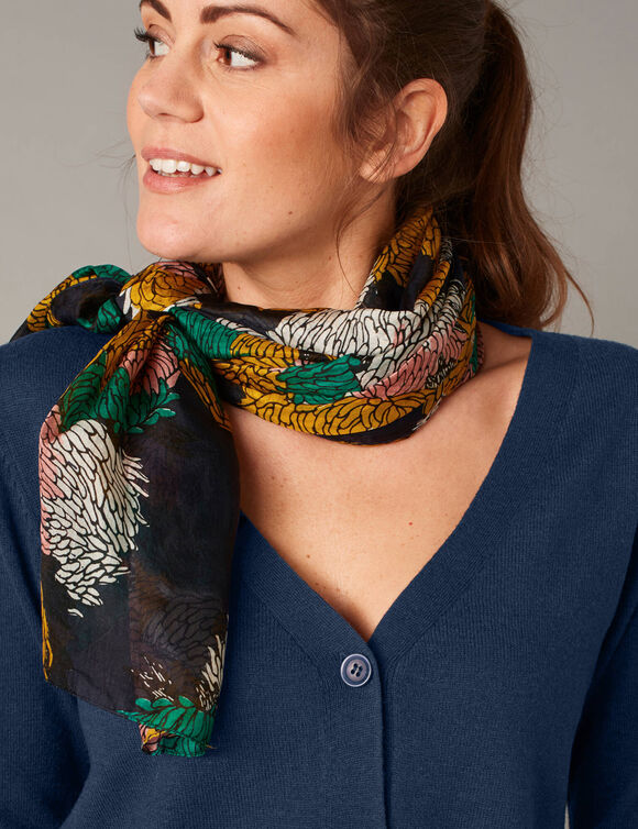 Gilet boutonné col V, laine d'agneau (marine)
