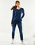 Pull col rond uni, manches longues (marine)