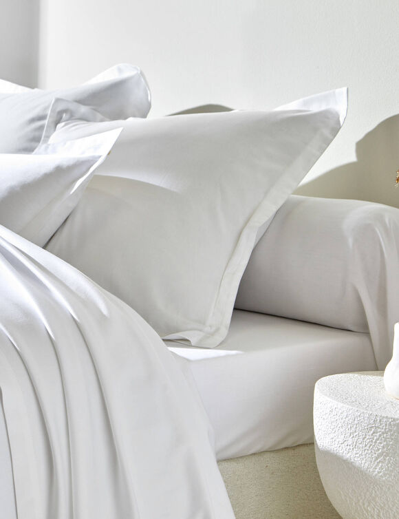Linge de lit satin uni (blanc)