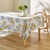 Nappe toile cirée imprimé hortensias (blanc / bleu)