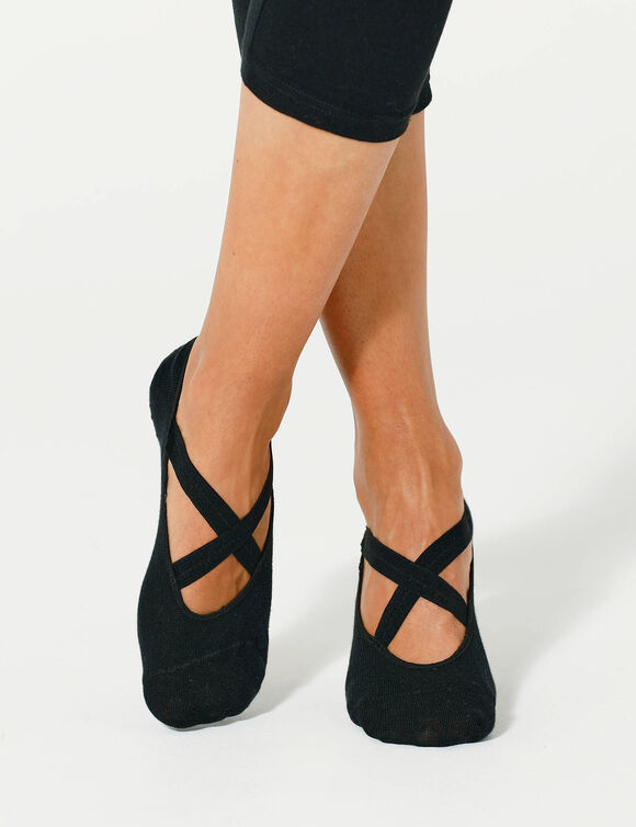 Slipvrije ballerinasokken voor yoga - set van 2 paar (zwart)