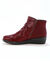 Boots met sleehak en rits, getextureerd effect achter (bordeaux)