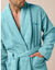 Peignoir mixte adulte éponge bouclette col châle personnalisable (vert d'eau) Peignoir mixte adulte éponge bouclette col châle personnalisable (vert d'eau)