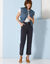 Rechte broek in 7/8-model (marine)