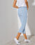 3/4-jeans met elastische taille (bleached)
