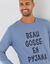 Pyjama col rond &agrave; message (bleu / marine)