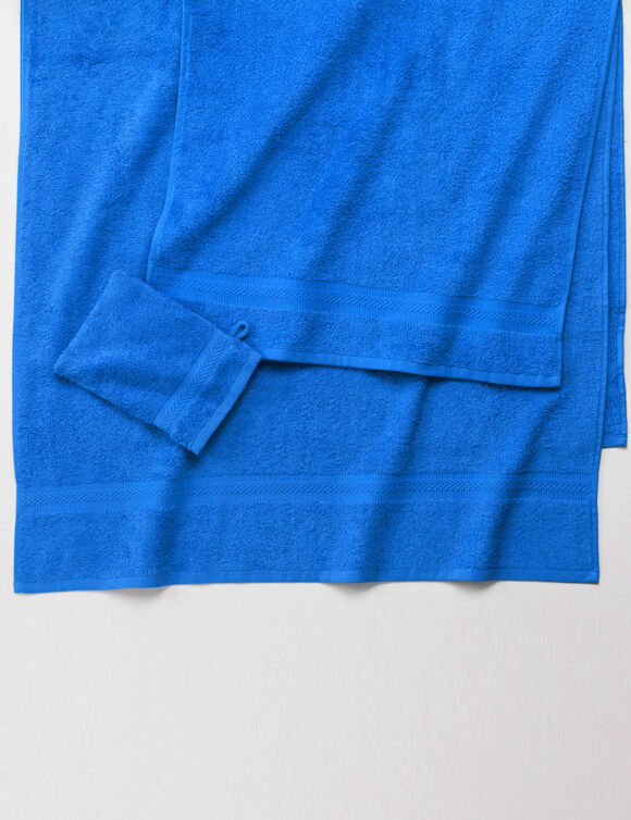 Collectie effen handdoeken 420 g/m2 met zacht comfort (felblauw)