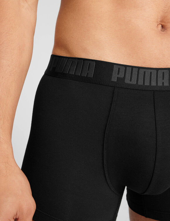 Boxer basique coton stretch - lot de 2 (noir)