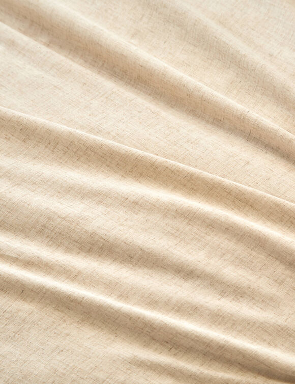Linge de lit uni en bambou et en lin** (naturel)