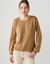 Pull col rond, maille pointelle toucher doux (taupe)