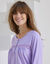 Chemise de nuit longue manches longues unie (parme)