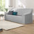 Effen rekbare hoes voor fauteuil en zitbank met armleuningen (parelgrijs)