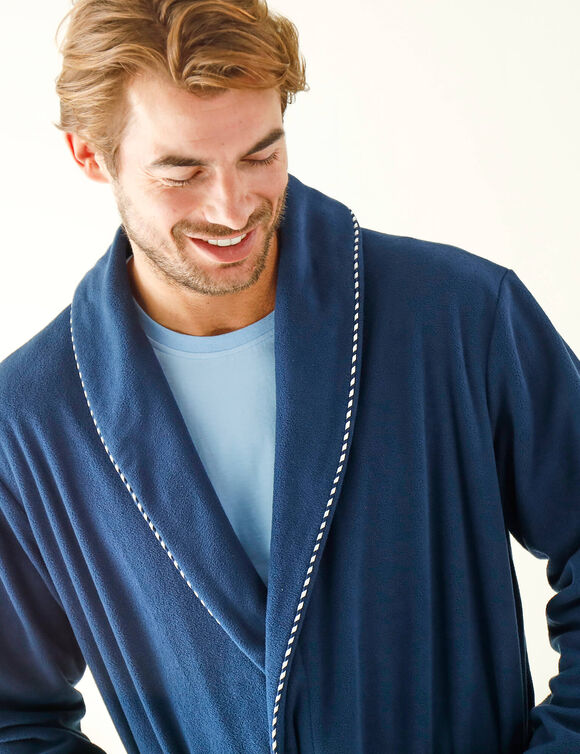 Robe de chambre courte maille polaire (marine)