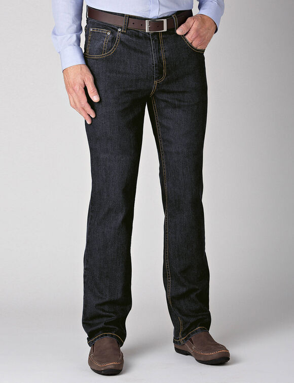 Jean droit ceinture arrondie sous le ventre - L28 (black)