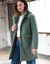 Manteau maille bouclette col tailleur (vert gris&eacute;)