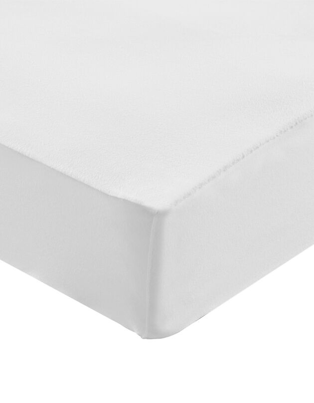 Matrasbeschermer in absorberend molton 400g/m2, hoes 25 cm (wit)