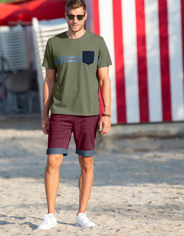 Bermuda revers chambray, bordeaux Bermuda revers chambray, bordeaux, hi-res