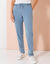 Pantalon jogpant maille effet jean, ceinture &eacute;lastiqu&eacute;e (bleached)