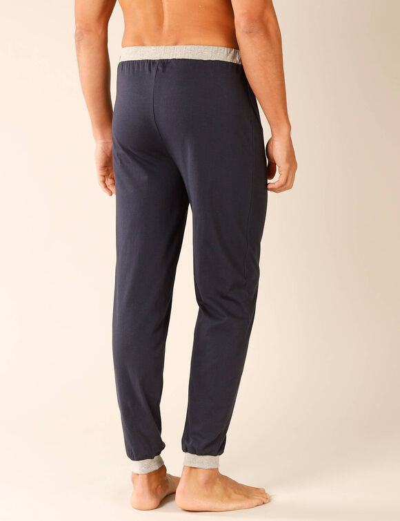 Pyjamabroek met aangetrokken pijponderkanten - set van 2 (grijs + marine)