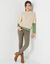Pull loose manches coudes, laine et mohair mélangés (beige)
