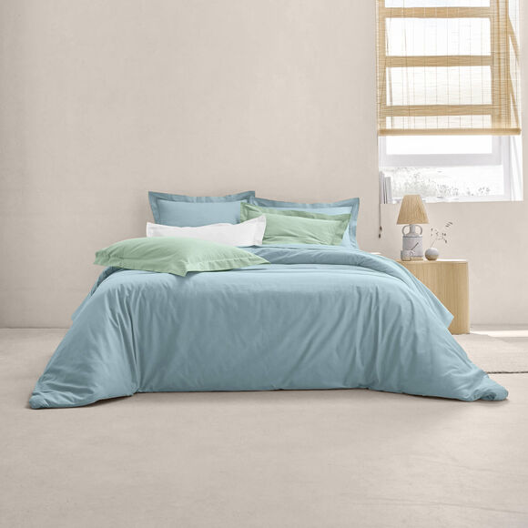 Linge de lit uni polyester-coton Colombine (céladon)