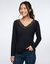 T-shirt chaleur manches longues en laine m&eacute;lang&eacute;e (noir)
