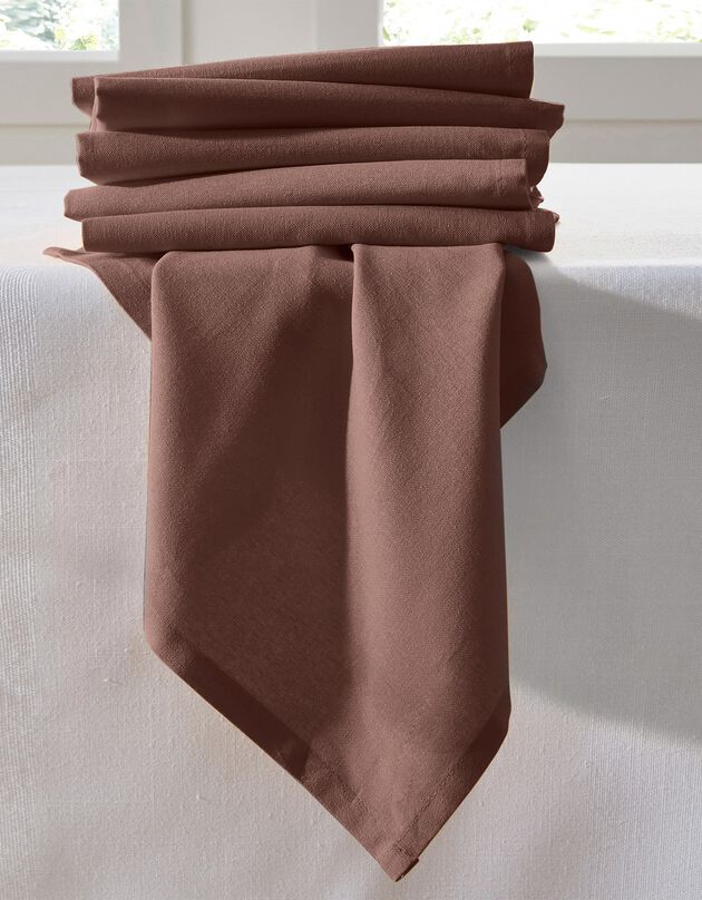 Effen servet - set van 6 (chocolade)