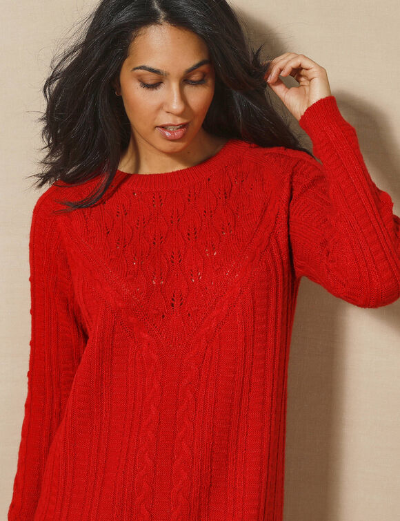 Robe pull torsadée  (rouge)