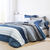 Linge de lit Tommy imprim&eacute; g&eacute;om&eacute;trique - coton 57 fils/cm&sup2; (bleu)