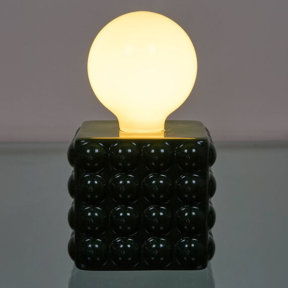 Staande ledlamp in keramiek (donkergroen)