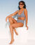 Zwemslip met hoge taille Minuri, ruitjesprint - maximodel (ecru / blauw)