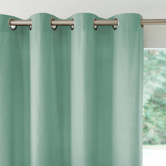 Rideau bachette uni tamisant oeillets (vert amande)