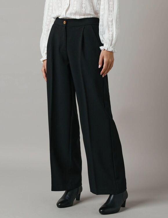 Pantalon large à pinces (noir)