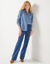 Bloes in chambray met knoopsluiting en hartjesprint (bleached)