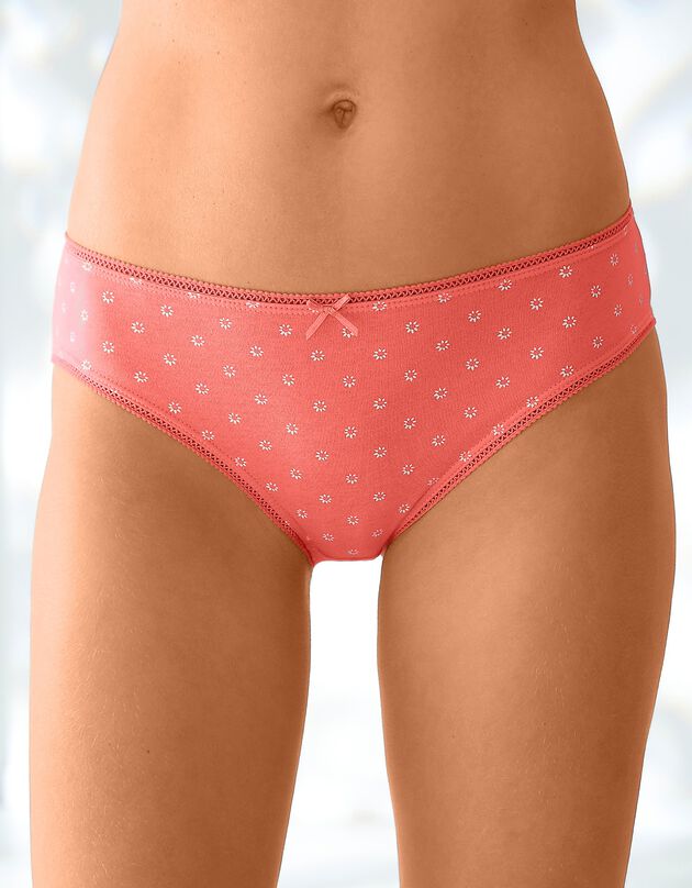 Katoenen midislip met geassorteerde strandmotieven - Set van 4 (watergroen / koraal)