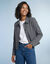 Veste blazer courte unie, Sp&eacute;cial Petites (gris)