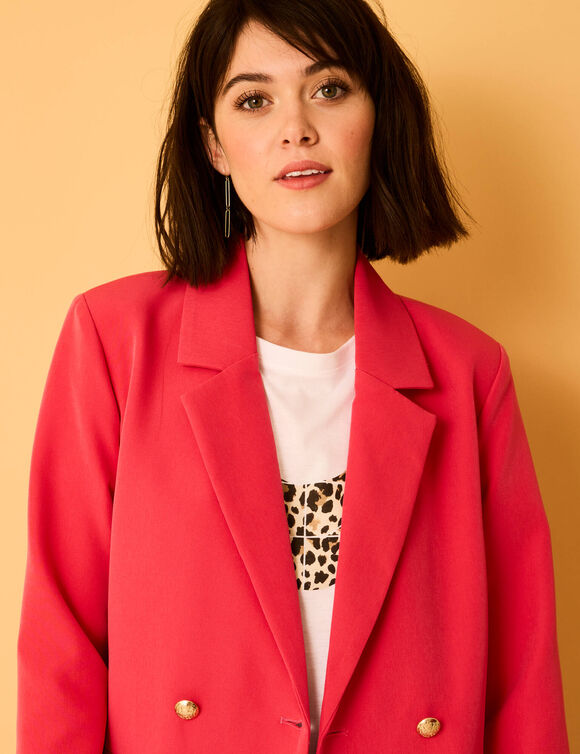 Veste blazer, boutonnage croisé (framboise)