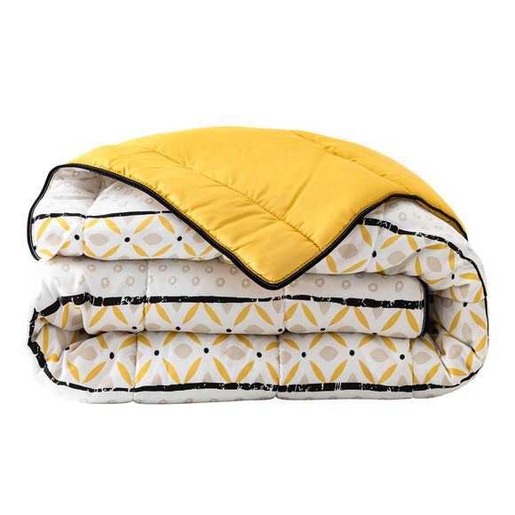Bedrukt dekbed in microvezel Blanca 200g/m2 (geel / wit / zwart)