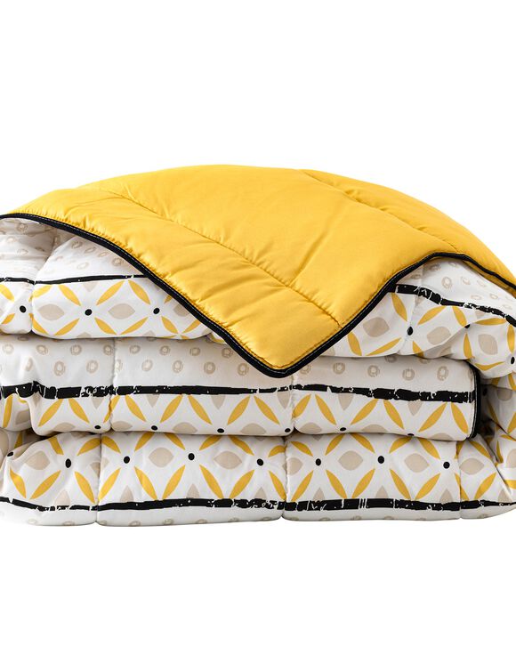 Bedrukt dekbed in microvezel Blanca 200g/m2 (geel / wit / zwart)