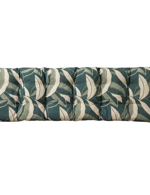 Lang vloerkussen met bladerenprint (groen)