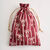 Pochon en tissu motif n&oelig;ud - lot de 2 (naturel/rouge)
