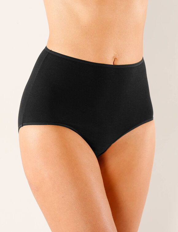 Culotte forme maxi en coton extensible uni &ndash; Lot de 10  (blanc / noir)