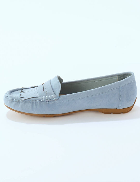 Soepele mocassins van microvezel (blauw)