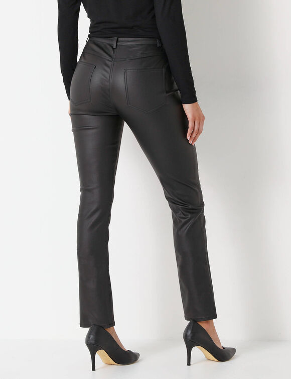 Pantalon droit enduit (noir)