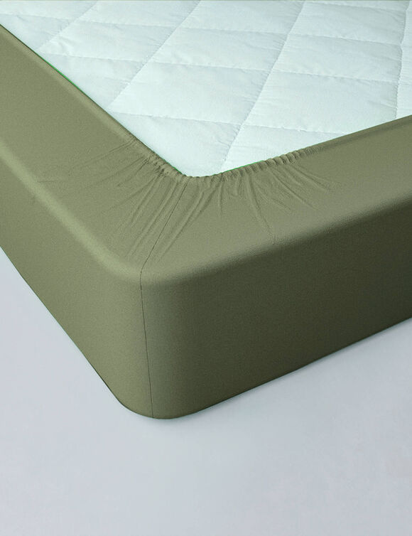 Effen hoeslaken in jersey, hoekdiepte 40 cm (eucalyptus)