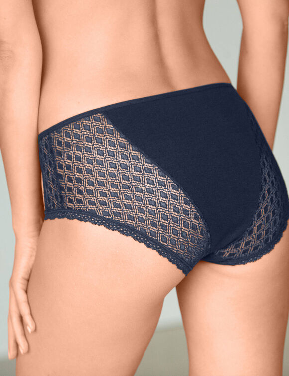 Culotte maxi coton dentelle unie Coria - lot de 2 (marine)