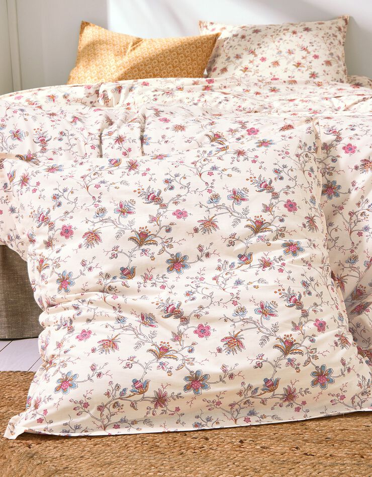Bedlinnen Margaux in katoen met bloemenprint (ecru)
