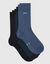 Sokken 'Coton Style' - set van 3 paar (blauw + marine)